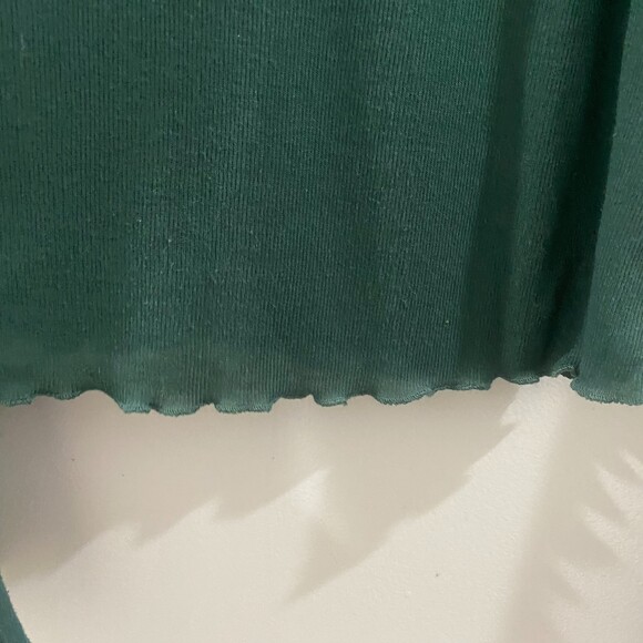 Intimately Free People Lightweight Ruffle Neck Top - Emerald Green L - Picture 5 of 7